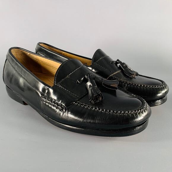 COLE HAAN Size 10 Black Leather Tassels Loafers - Picture 1 of 9